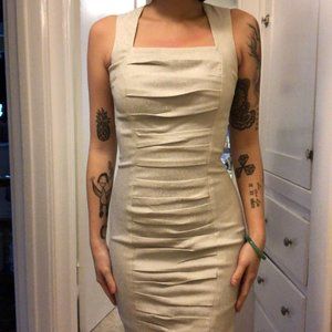 Yigal Azrouel Metallic Draped Dress